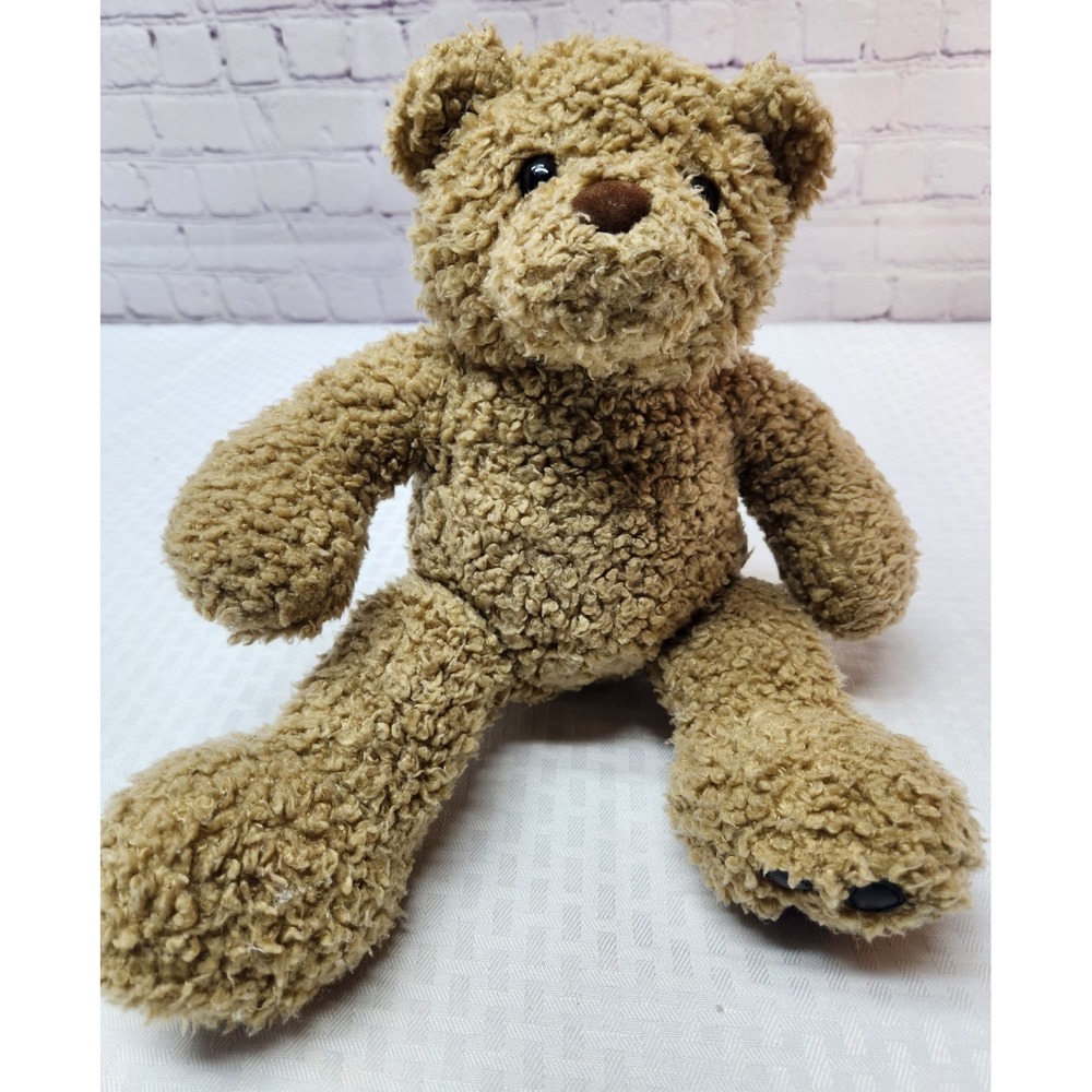 Build A Bear Curly Teddy Bear BABW W/ Leather Paws Vintage Retired A17
